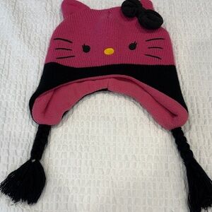 Hello Kitty Pink and Black Cat Ear Beanie